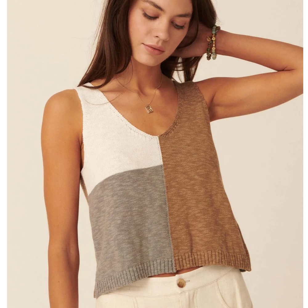 From the block colorblock sweater tank top